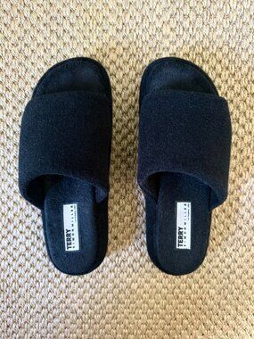 Black Simon Miller Terry Pool Slides